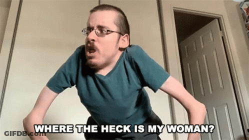Man With Glasses And Beard Saying Where Is My Woman GIF