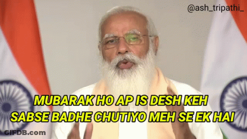 Man With Glasses And Beard Says Mubarak Ho Ap Is Desh Keh Sabse Badhe Chutiye Meh Se Ek Hai GIF