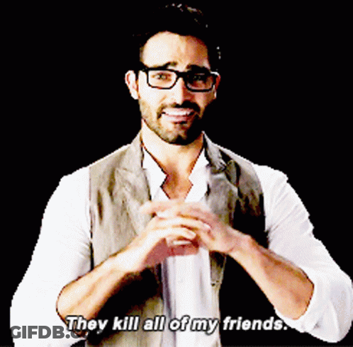 Man With Glasses And Beard Says They Kill All Of My Friends GIF