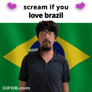 Man With Glasses And Beard Scream If You Love Brazil GIF