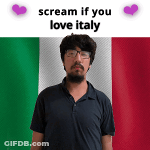 Man With Glasses And Beard Scream If You Love Italy Italian Flag GIF
