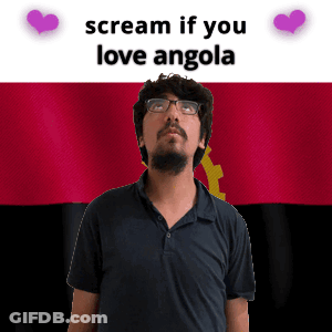 Man With Glasses And Beard Screaming For Angola GIF