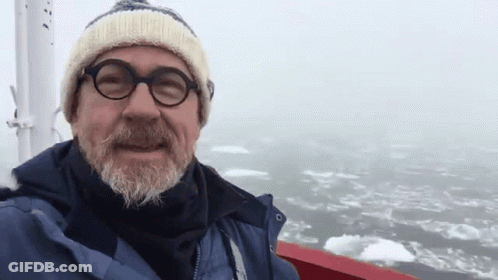 Man With Glasses And Beard Wearing Beanie GIF