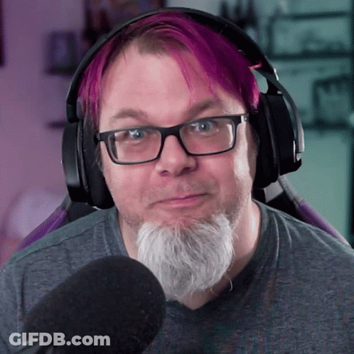 Man With Glasses And Beard Wearing Headphones GIF