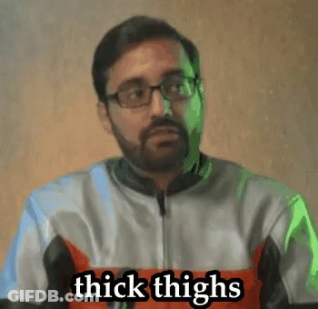 Man With Glasses And Beard Wearing Thick Thighs Shirt GIF