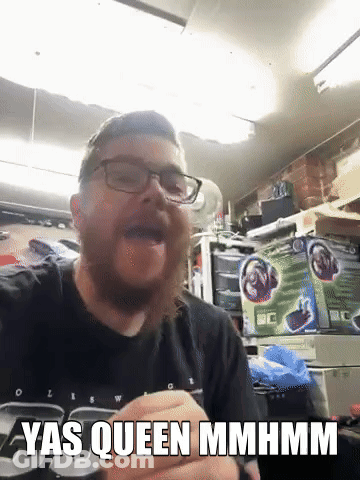 Man With Glasses And Beard Yas Queen Mmhmm GIF