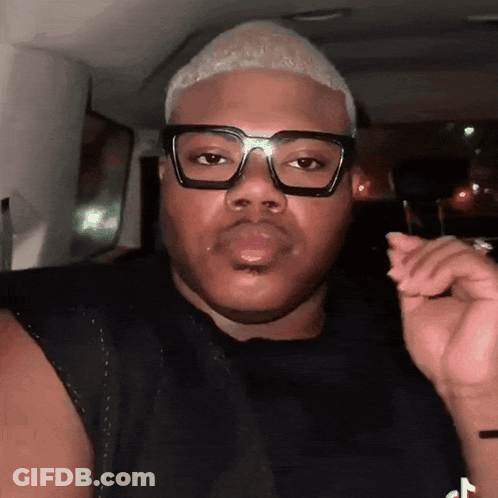 Man With Glasses And Black Shirt Arm Tattoo GIF