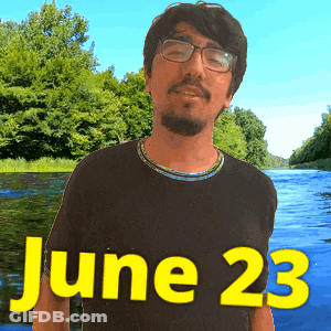 Man With Glasses And Black Shirt At River June 23 GIF