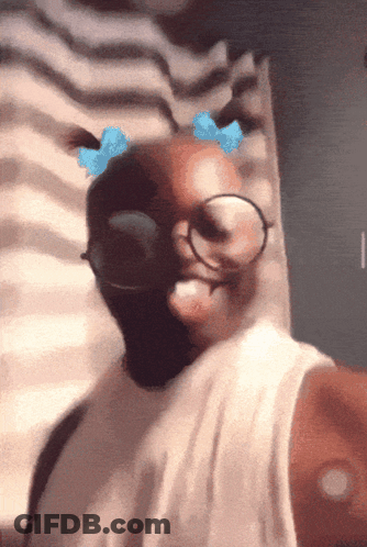 Man With Glasses And Blue Bow GIF