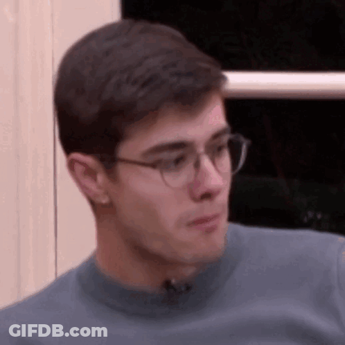 Man With Glasses And Blue Shirt GIF