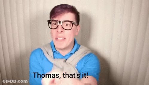 Man With Glasses And Blue Shirt Says Thomas That's It GIF