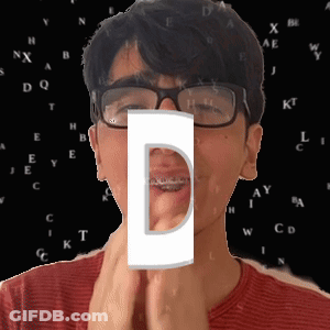 Man With Glasses And Braces Letter D GIF