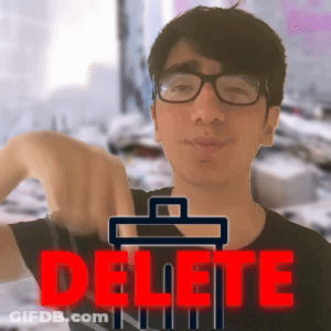 Man With Glasses And Clipboard Saying Delete In Red GIF