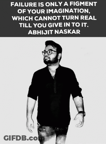 Man With Glasses And Failure Quote GIF