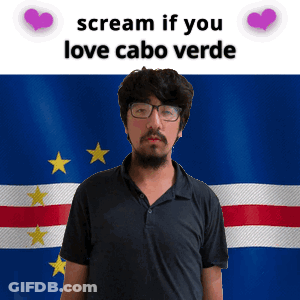 Man With Glasses And Flag Scream If You Love Cabo Verde GIF