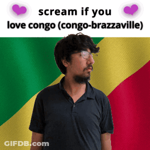 Man With Glasses And Flag Scream If You Love Congo GIF