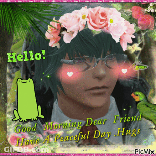 Man With Glasses And Flower Crown GIF