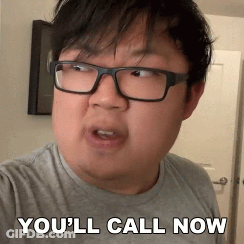 Man With Glasses And Gray Shirt Says You'll Call Now GIF