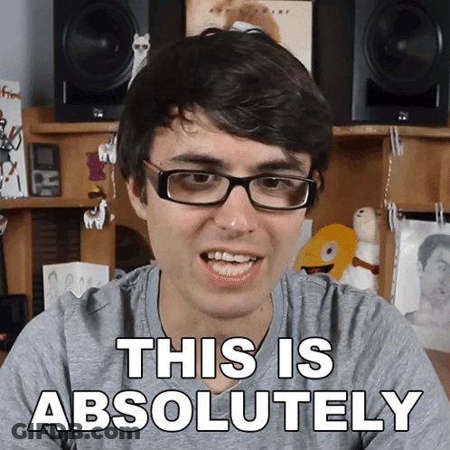 Man With Glasses And Grey Shirt Says This Is Absolutely GIF