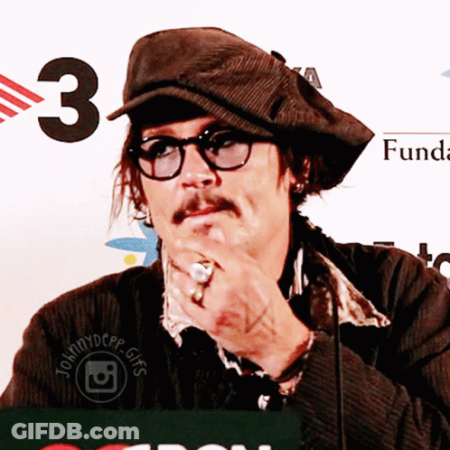 Man With Glasses And Hat At 3 Sign GIF