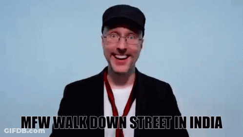 Man With Glasses And Hat MFW Walk Down Street India GIF