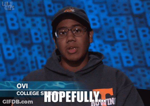 Man With Glasses And Hat Says Hopefully GIF