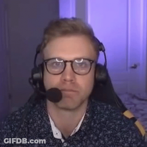 Man With Glasses And Headphones At Microphone GIF