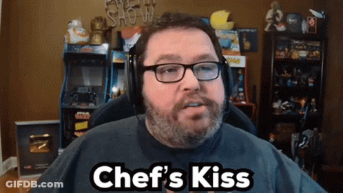 Man With Glasses And Headphones Chef's Kiss GIF