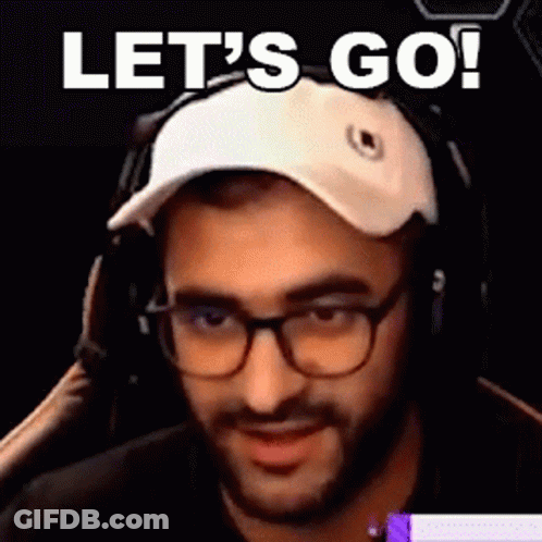 Man With Glasses And Headphones In White Hat Saying Let's Go GIF