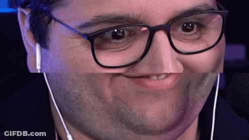 Man With Glasses And Headphones Making Funny Face GIF