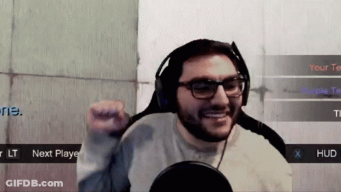 Man With Glasses And Headphones Playing Video Game GIF