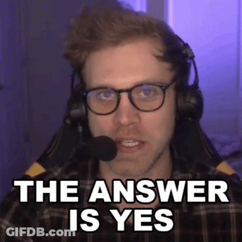 Man With Glasses And Headphones Saying The Answer Is Yes GIF