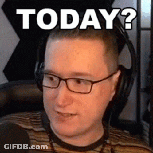 Man With Glasses And Headphones Saying Today? GIF