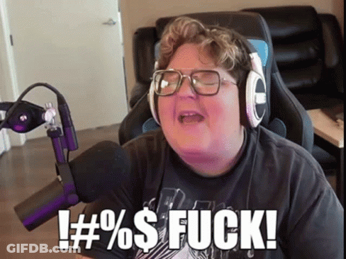 Man With Glasses And Headphones Says Fuck GIF