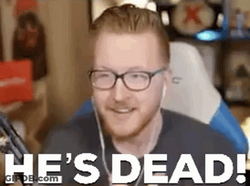 Man With Glasses And Headphones Says He's Dead GIF