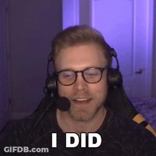 Man With Glasses And Headphones Says I Did GIF