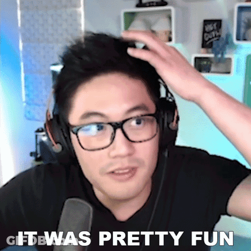 Man With Glasses And Headphones Says It Was Pretty Fun GIF