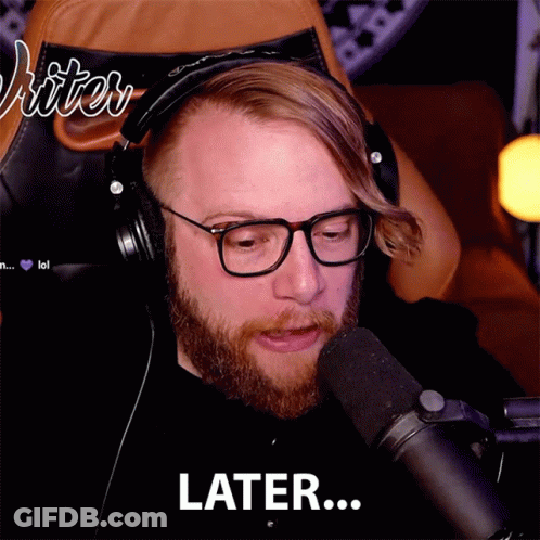 Man With Glasses And Headphones Says Later GIF