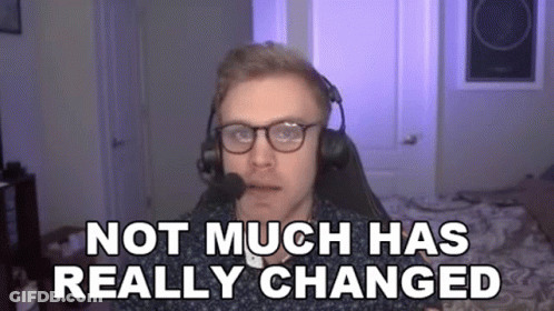 Man With Glasses And Headphones Says Not Much Has Really Changed GIF