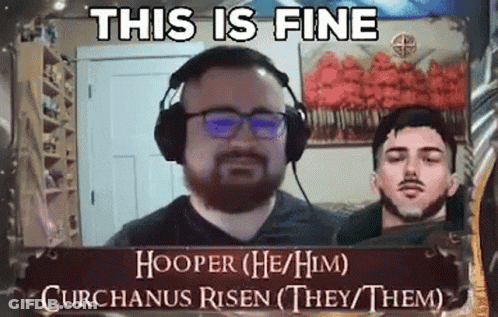 Man With Glasses And Headphones Says This Is Fine Hooper He Him Curchanus Risen They Them GIF