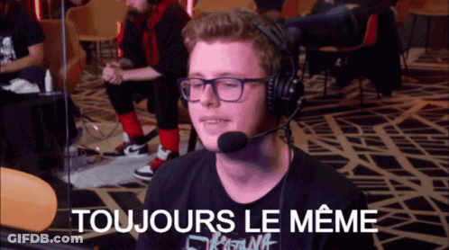 Man With Glasses And Headphones Says Toujours Le Meme GIF