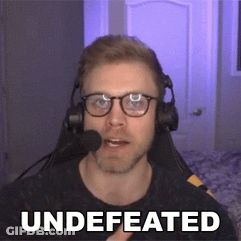 Man With Glasses And Headphones Says Undefeated GIF
