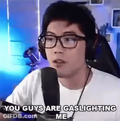 Man With Glasses And Headphones Says You Guys Are Gaslighting Me GIF