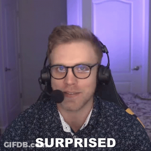 Man With Glasses And Headphones Surprised GIF