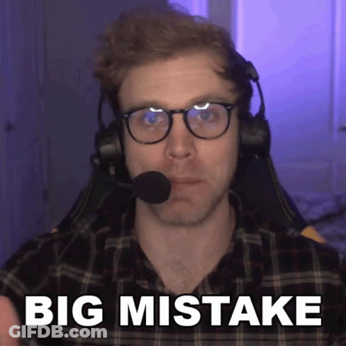 Man With Glasses And Headset Saying Big Mistake GIF