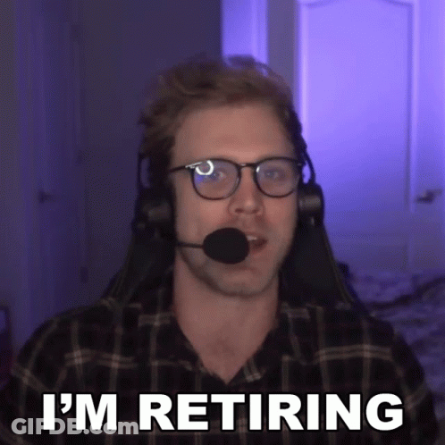 Man With Glasses And Headset Saying I'm Retiring GIF