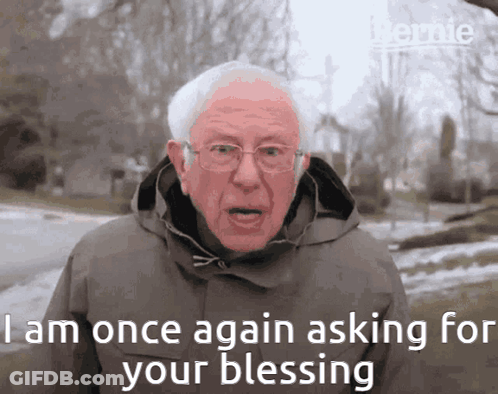 Man With Glasses And Jacket Says I Am Once Again Asking For Your Blessing GIF