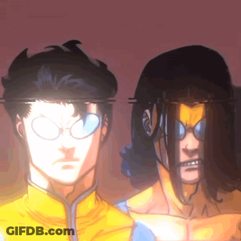 Man With Glasses And Man With Long Hair GIF