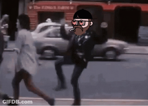 Man With Glasses And Mustache Dancing GIF