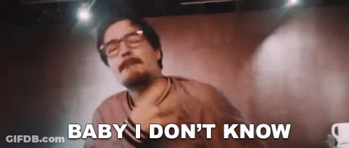 Man With Glasses And Mustache Dancing Says Baby I Don't Know GIF